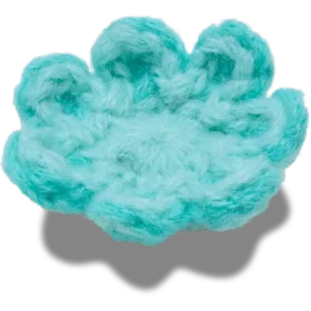 Colgantes Jibbitz™ de flor azul de ganchillo