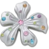 Colgantes Jibbitz™ de flor con gemas metalizadas plateadas Colgantes Jibbitz™ de flor con gemas metalizadas plateadas