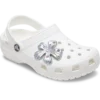Colgantes Jibbitz™ de flor con gemas metalizadas plateadas Colgantes Jibbitz™ de flor con gemas metalizadas plateadas