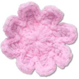 Colgantes Jibbitz™ de flor rosa claro tejidos a ganchillo