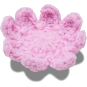 Colgantes Jibbitz™ de flor rosa claro tejidos a ganchillo