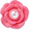 Colgantes Jibbitz™ de flor rosa con perla en el centro