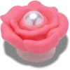 Colgantes Jibbitz™ de flor rosa con perla en el centro