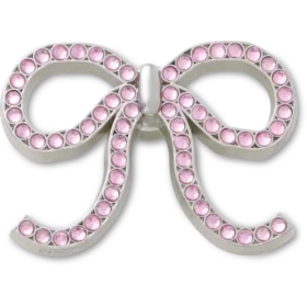 Colgantes Jibbitz™ de lazo rosa con purpurina