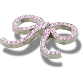 Colgantes Jibbitz™ de lazo rosa con purpurina
