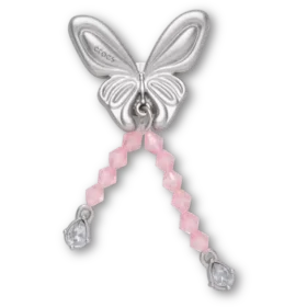 Colgantes Jibbitz™ de mariposa con cuentas plateadas