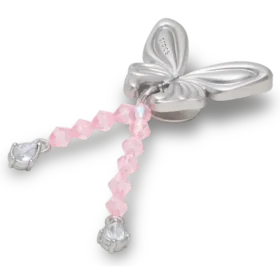 Colgantes Jibbitz™ de mariposa con cuentas plateadas