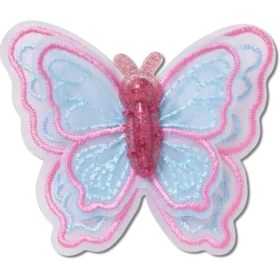 Colgantes Jibbitz™ de mariposa con lentejuelas de malla