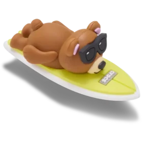 Colgantes Jibbitz™ de oso surfeando en 3D