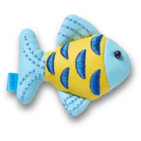 Colgantes Jibbitz™ de pez azul y dorado con destellos