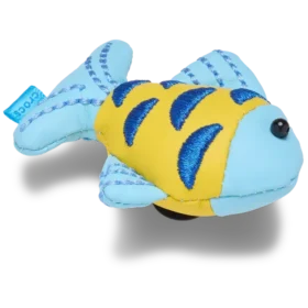 Colgantes Jibbitz™ de pez azul y dorado con destellos