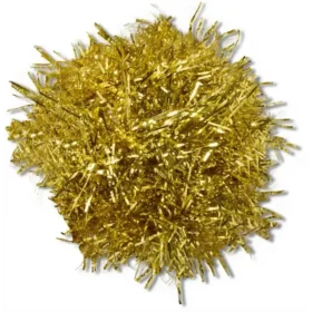Colgantes Jibbitz™ de pompón dorado con oropel