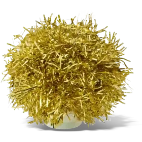 Colgantes Jibbitz™ de pompón dorado con oropel