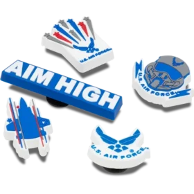 Colgantes para zapatos Jibbitz™ de las Fuerzas Armadas de EE. UU. (Fuerza Aérea), paquete de 5 Colgantes para zapatos Jibbitz™ de las Fuerzas Armadas de EE. UU. (Fuerza Aérea), paquete de 5