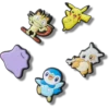 Conjunto de 5 colgantes Jibbitz variados de Pokémon