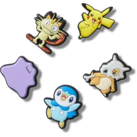 Conjunto de 5 colgantes Jibbitz variados de Pokémon