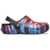 Crocs Classic Tie-Dye Stay Warm Cozy: zapatillas de casa deportivas unisex en morado y rojo