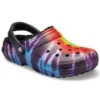 Crocs Classic Tie-Dye Stay Warm Cozy: zapatillas de casa deportivas unisex en morado y rojo