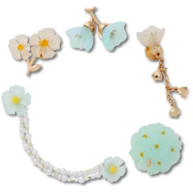 Paquete de 5 colgantes Jibbitz con delicados motivos florales azules