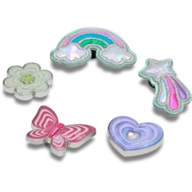Paquete de 5 colgantes Jibbitz con iconos divertidos y femeninos