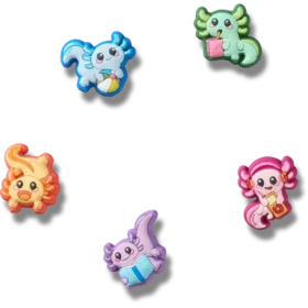 Paquete de 5 colgantes Jibbitz de axolotles diminutos