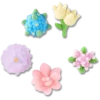 Paquete de 5 colgantes Jibbitz de flores con cuentas