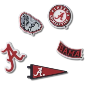 Paquete de 5 colgantes Jibbitz de la Universidad de Alabama