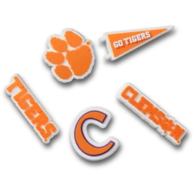 Paquete de 5 colgantes Jibbitz de la Universidad de Clemson