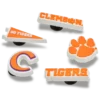 Paquete de 5 colgantes Jibbitz de la Universidad de Clemson