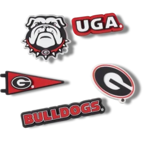 Paquete de 5 colgantes Jibbitz de la Universidad de Georgia