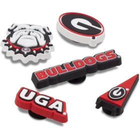 Paquete de 5 colgantes Jibbitz de la Universidad de Georgia