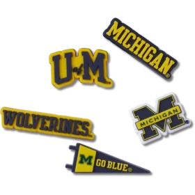 Paquete de 5 colgantes Jibbitz de la Universidad de Michigan