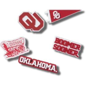 Paquete de 5 colgantes Jibbitz de la Universidad de Oklahoma