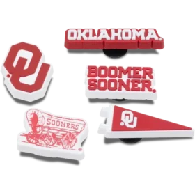 Paquete de 5 colgantes Jibbitz de la Universidad de Oklahoma