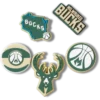 Paquete de 5 colgantes Jibbitz de los Milwaukee Bucks de la NBA Paquete de 5 colgantes Jibbitz de los Milwaukee Bucks de la NBA
