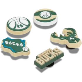 Paquete de 5 colgantes Jibbitz de los Milwaukee Bucks de la NBA