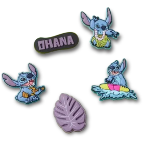 Paquete de 5 colgantes Jibbitz de Stitch Tropical