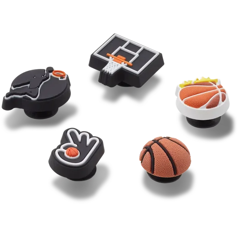 Paquete de 5 colgantes Jibbitz del equipo de baloncesto Paquete de 5 colgantes Jibbitz del equipo de baloncesto