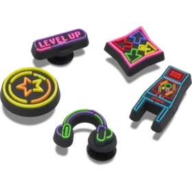 Paquete de 5 colgantes Jibbitz «Level up Gamer»