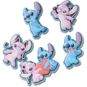 Paquete de 5 colgantes Jibbitz™ para zapatos de Disney con Stitch y Angel
