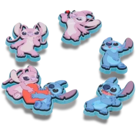 Paquete de 5 colgantes Jibbitz™ para zapatos de Disney con Stitch y Angel