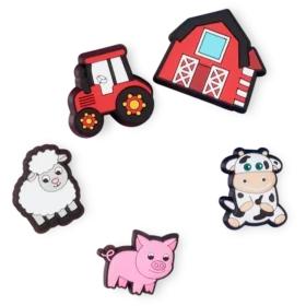 Paquete de 5 colgantes para zapatos Jibbitz™ con simpáticos animales de granja Paquete de 5 colgantes para zapatos Jibbitz™ con simpáticos animales de granja
