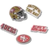 Paquete de 5 colgantes para zapatos Jibbitz de los 49ers de San Francisco de la NFL