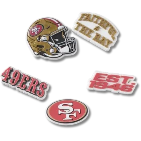 Paquete de 5 colgantes para zapatos Jibbitz de los 49ers de San Francisco de la NFL