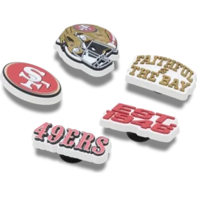 Paquete de 5 colgantes para zapatos Jibbitz de los 49ers de San Francisco de la NFL