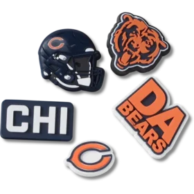 Paquete de 5 colgantes para zapatos Jibbitz de los Chicago Bears de la NFL