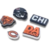 Paquete de 5 colgantes para zapatos Jibbitz de los Chicago Bears de la NFL