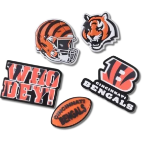 Paquete de 5 colgantes para zapatos Jibbitz de los Cincinnati Bengals de la NFL