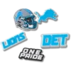 Paquete de 5 colgantes para zapatos Jibbitz de los Detroit Lions de la NFL
