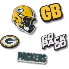 Paquete de 5 colgantes para zapatos Jibbitz de los Green Bay Packers de la NFL